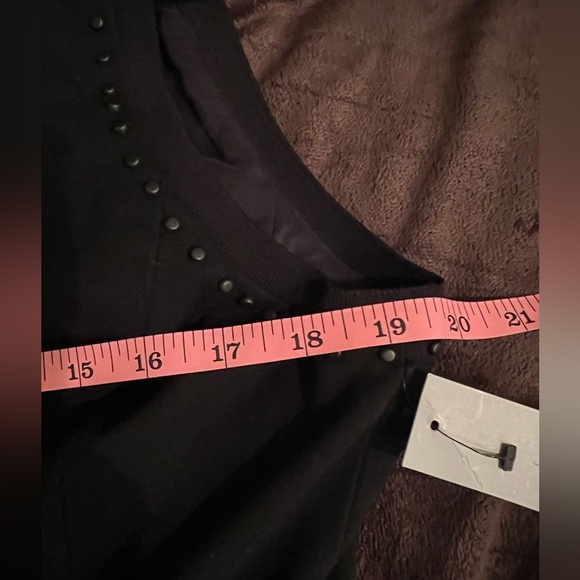 CLASSIQUES ENTIER Nordstrom Black Studded Italian Ponte Knit Skirt Dress 8 NWT - Picture 9 of 13